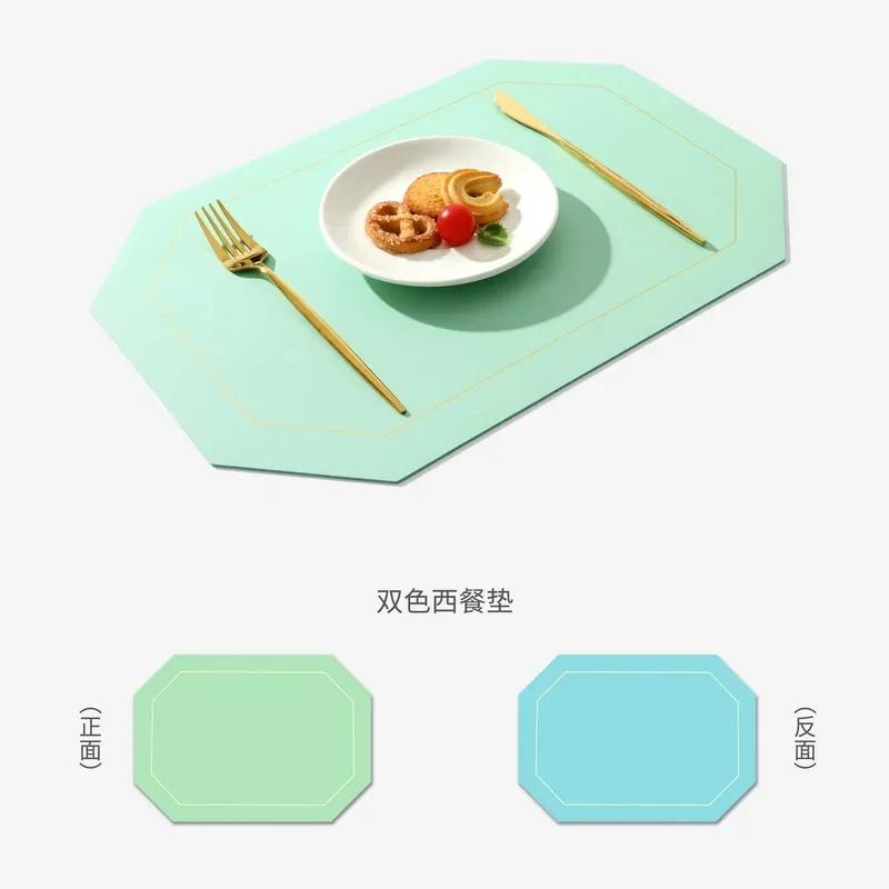Double-Layer Table Mat Set Non-Slip Bowl Pad Coaster Set Washable PVC Dining Table Placemats Modern Home Decoration Accessories