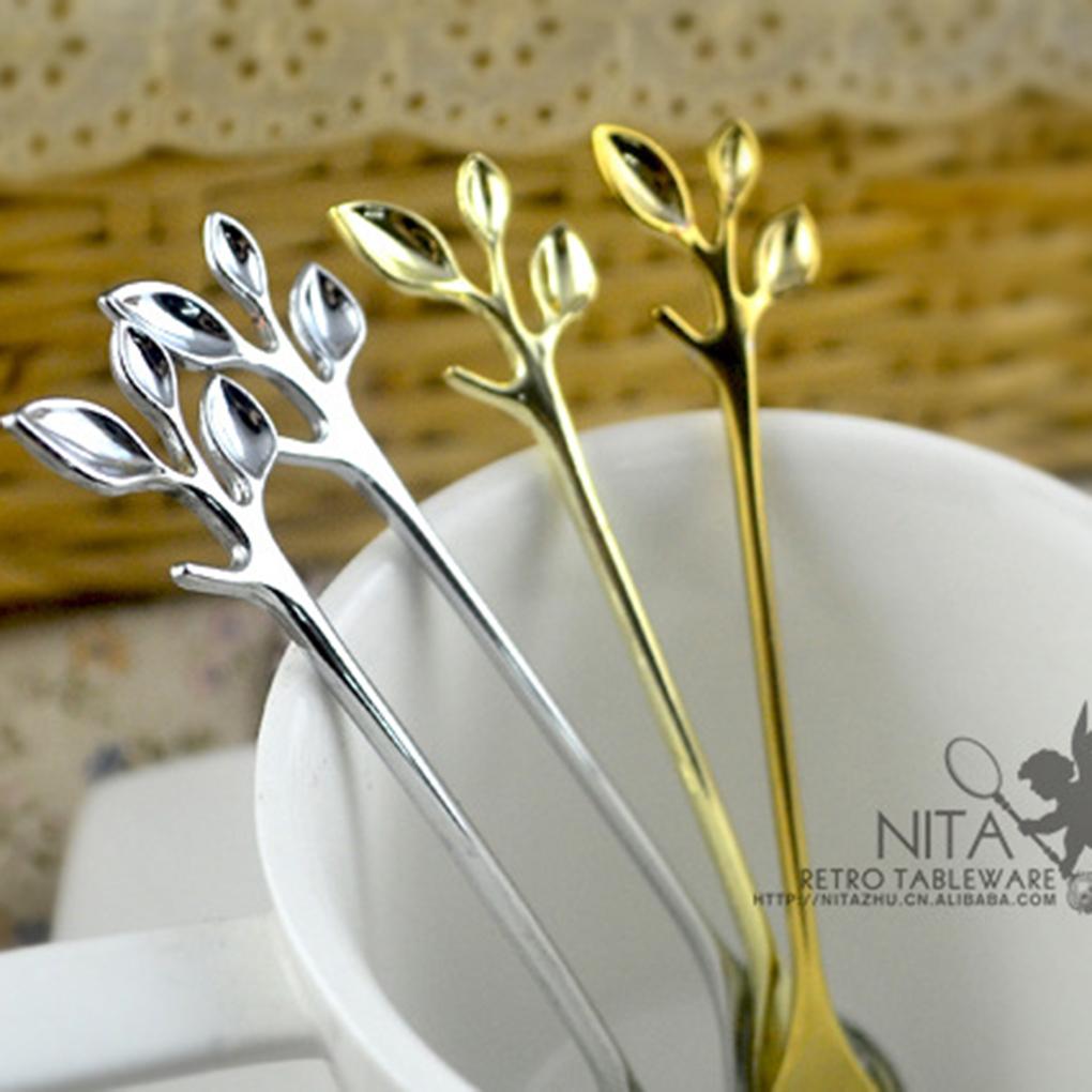 Nerezová ocel Tvar listu Kávová dezertní lžička Čajová lžička Vidlička Domácí lžíce