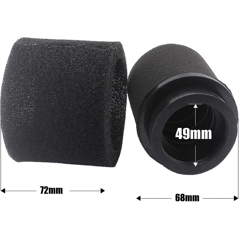 Universal 48mm 49mm 50mm Black Double Foam Pod Performance Filter for 50cc - 90cc 110cc 125cc ATV Quad Scooter Go Kart Moped Pit Dirt Super Bike GY6