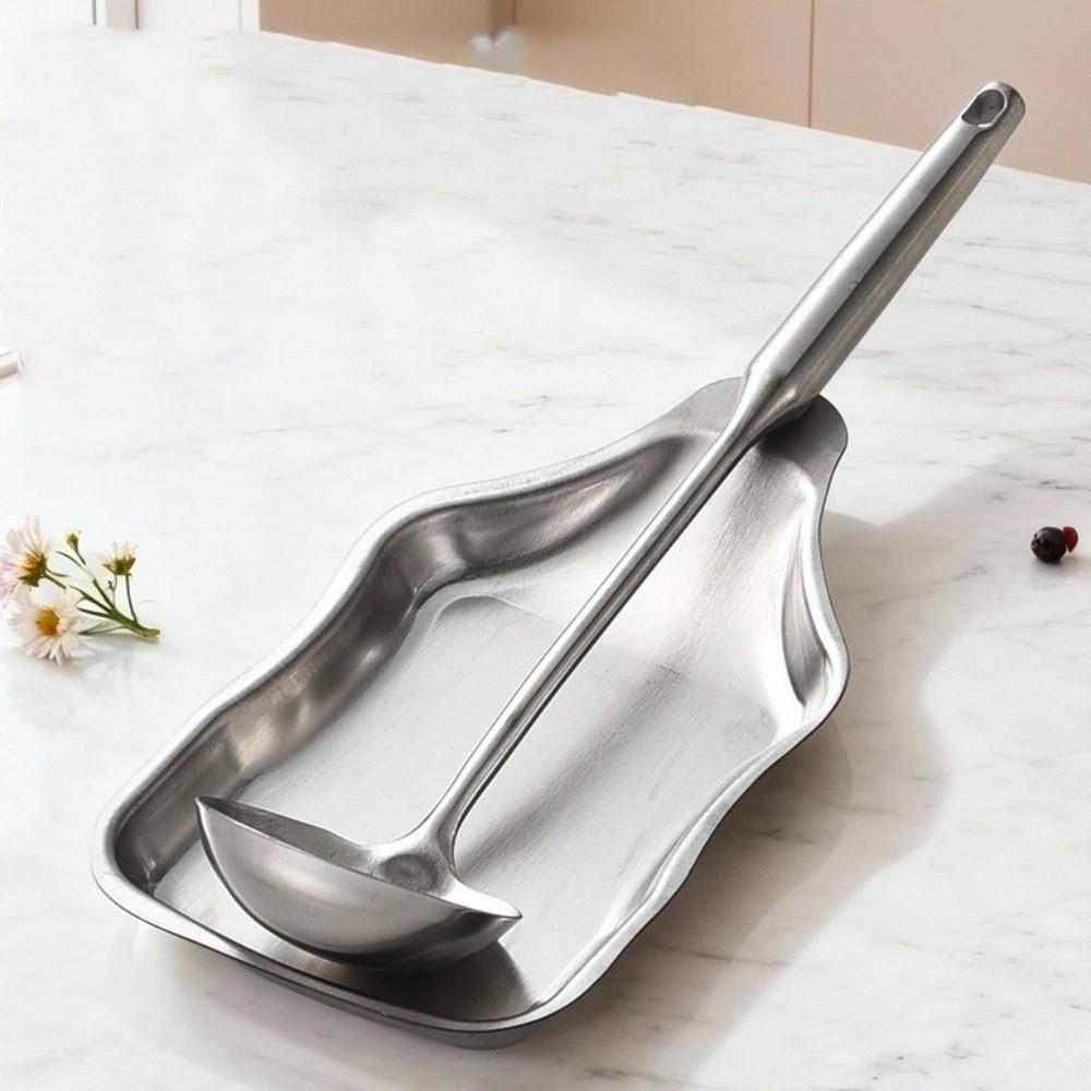 Stainless Steel Utensil Stand Stable Base Spoon Rest Nut Dishes Fruits Plates  Tableware Storage
