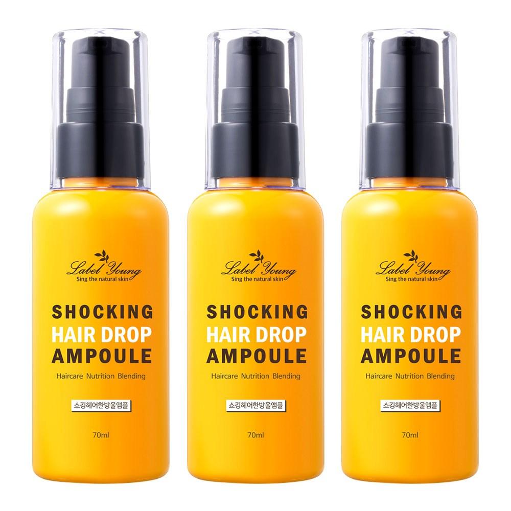 Shocking Hair One Drop Ampoule, Non-sticky for Damaged Hair, 70ml, 3 pcs
