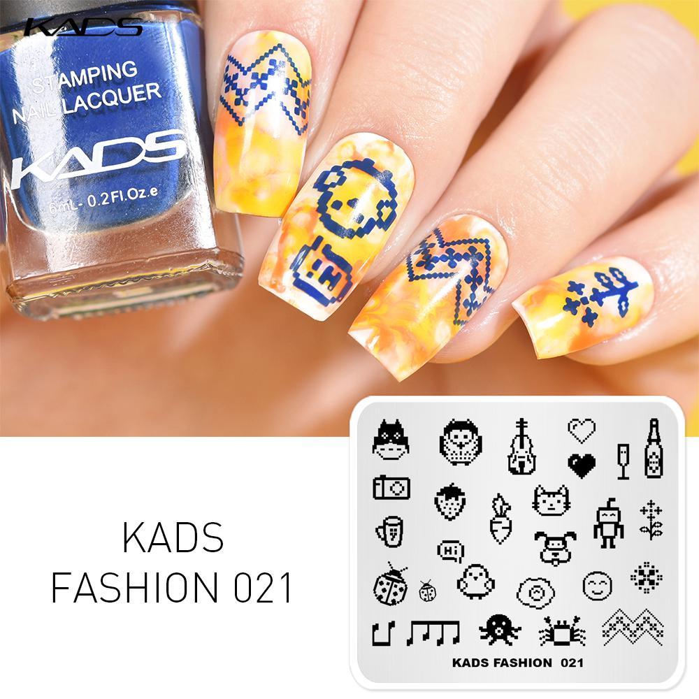 kads Nail Art Stamp Plate Fashion 021 Lovely Nail Stamping Template Decorations DIY Image Template Manicure Plate Stencil Tools