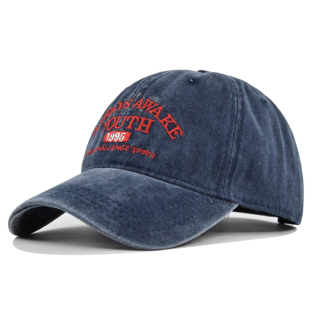 Hat Youth Baseball Letter Embroidered Retro Duck Tongue Hat Washed Old Hat Sun