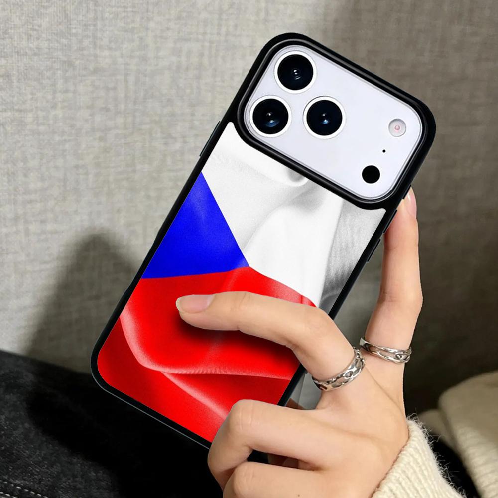 Capa Case for iPhone 17 Air 16 Pro Max 15 Plus 11 13 Mini 14 12 Back Phone Cover Czech Republic Flag