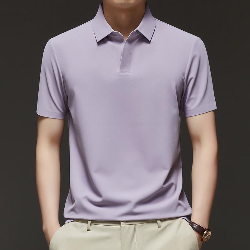 Firstview Men s Seamless Seagull Collar Short Sleeve Polo Shirt 52