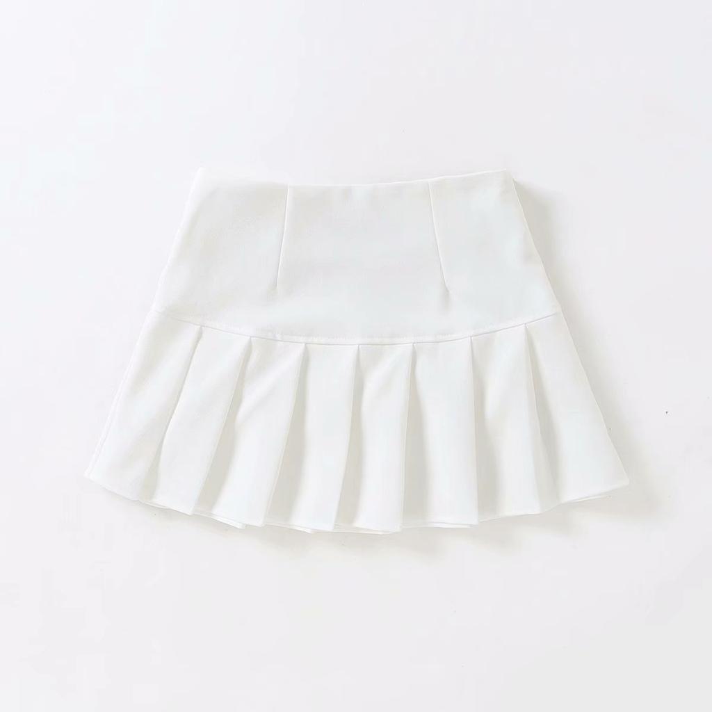Summer Spice Girl Sexy Super Short Pleated Skirt Short Skirt Slim Fit Solid Color Low Waist Mini Tennis Skirt Sports Wind INS