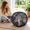 Bola de Hamster para Gato de 27" com Rodas Para Exterior Recinto para Gatos Dobrável Malha Respirável Com Zíper Para Exercício de Gatos