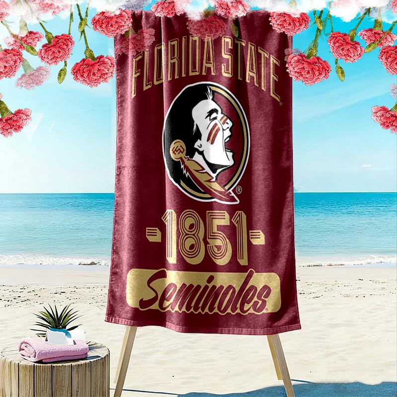 Florida State Seminoles Print Beach Towel, Large Soft Quick Dry Towel for Beach Camping Swimming