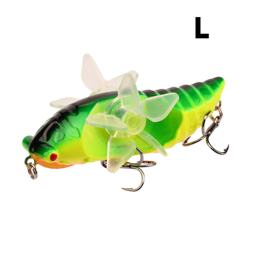 7,5 cm 14G Oberflächen-Rotations-Zikaden-Köder, Bionischer Kunststoff-Hartköder Minnow Traktor-Köder für Süßwasser-Salzwasser-Angeln Angelzubehör