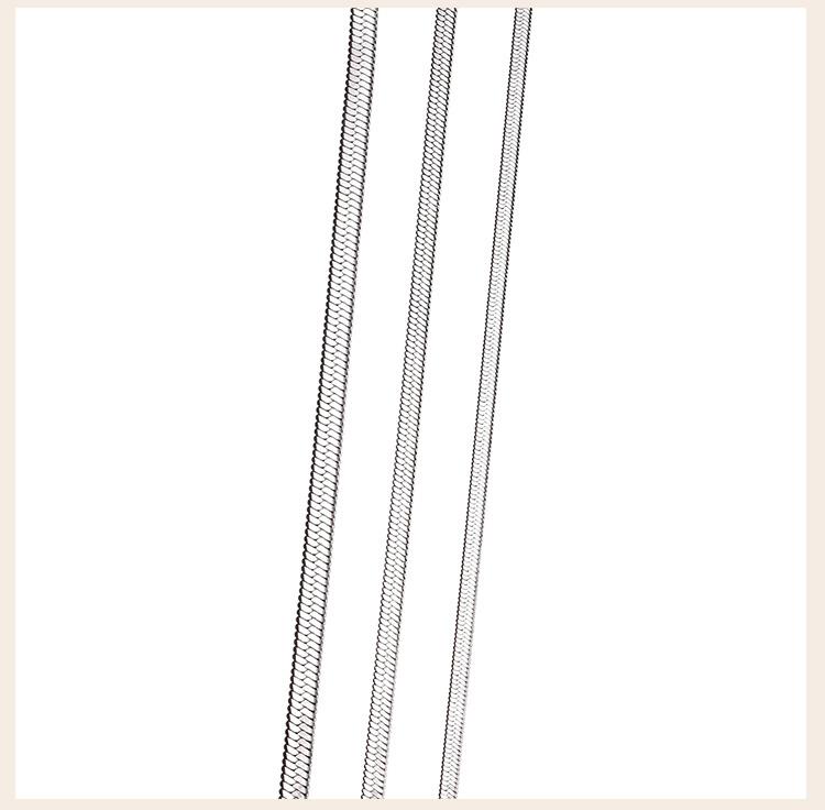 3-5mm Dames Visgraat Ketting, Roestvrij Staal Zilverkleurig Sleutelbeen Ketting Choker Collier