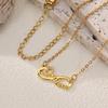 Dainty Heart Zircon & Infinite Symbol & Mom Stainless Steel Necklace for Women 18K Gold-plated Necklaces Jewelry Accessories BFF