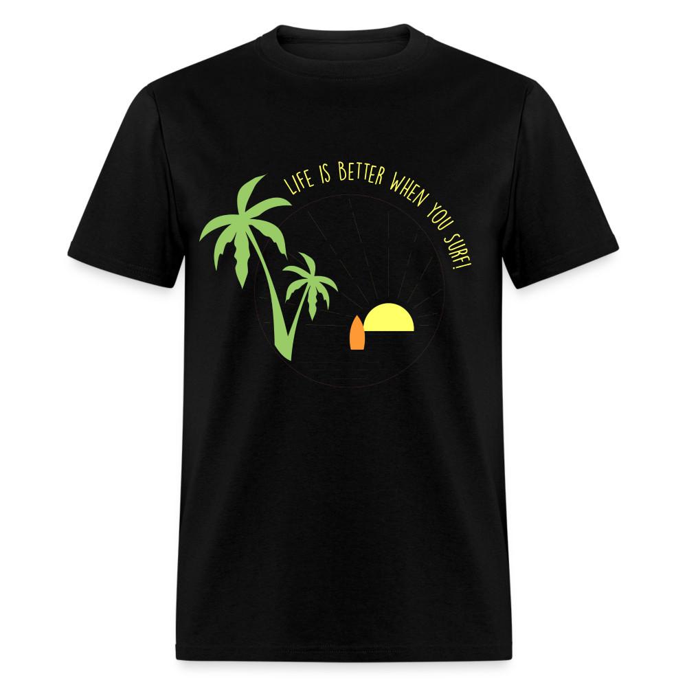 

Life is Better When You Surf shirt Surfer Sunset Beach Ocean T-Shirt Size S-6XL L