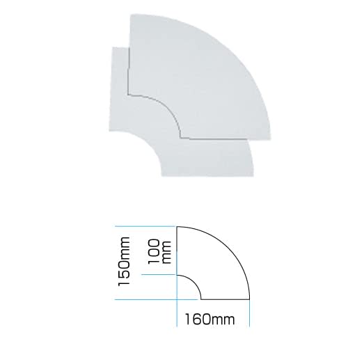 Shinfuji Burner Road Marking Series, White U-Shaped Line Parts, 100mm Wide (Pack of 2), RM-205