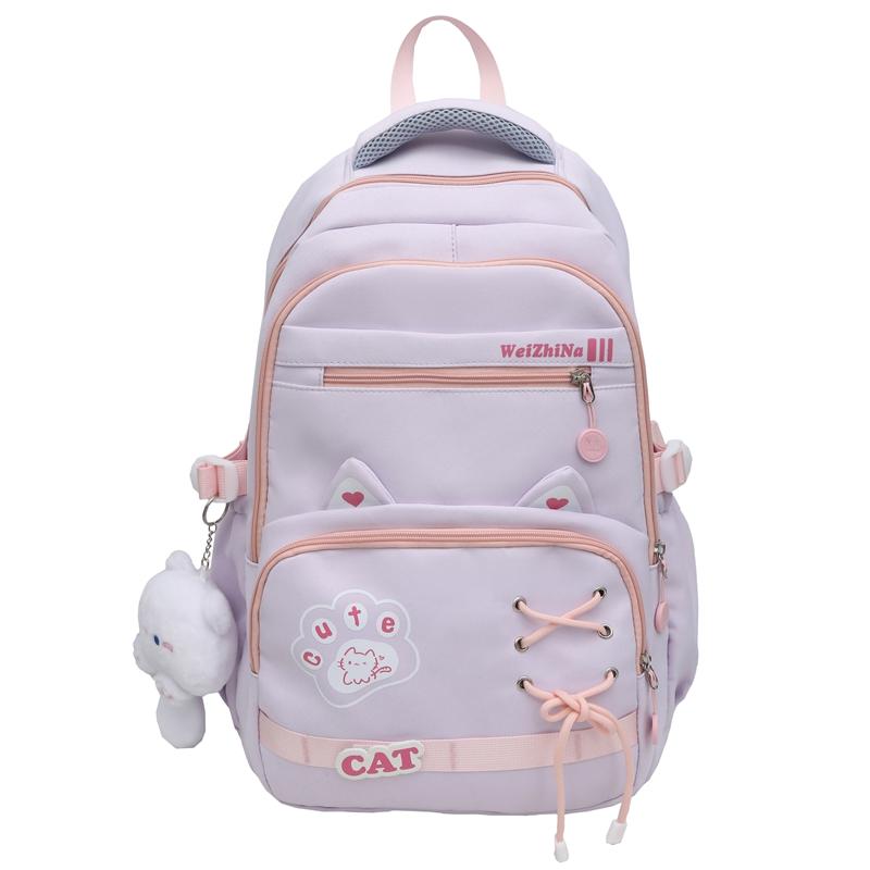 Middle School Student Schoolbag Women's Lightweight Backpack Cartoon Cat Large Capacity Backpack
