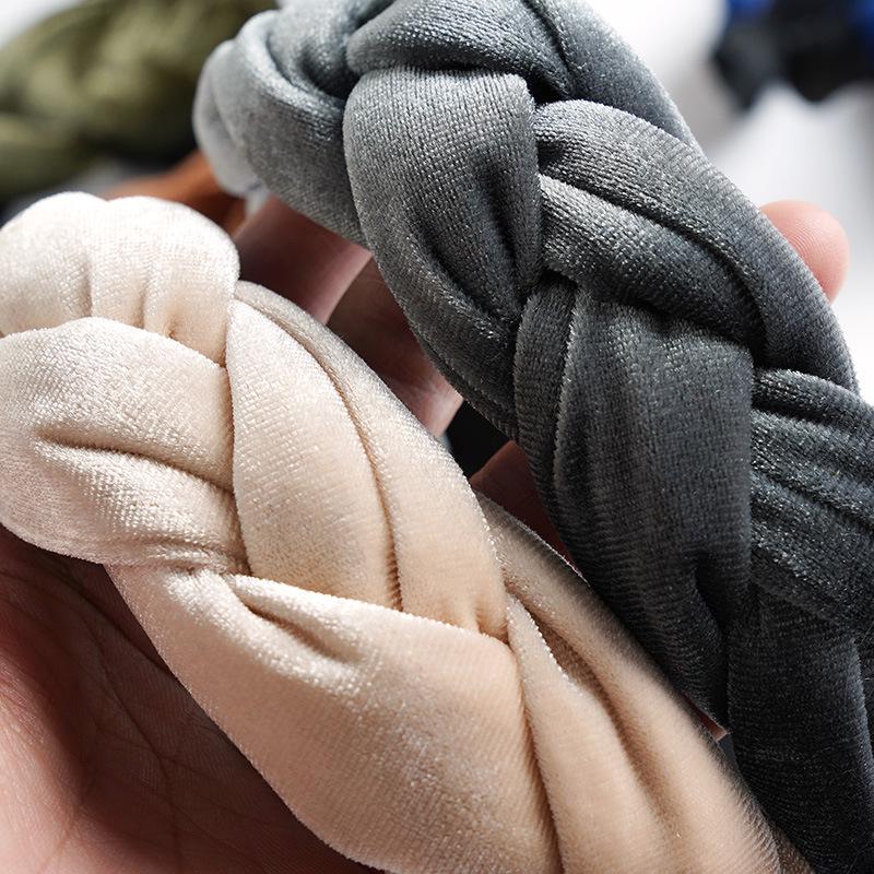 European and American Velvet Twist Braid Headband Collection