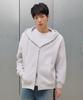 Agod 2_Way Sweat Hooded Zip-Up [White Melange]