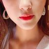 Exquisite Shiny Rhinestone Gold Color Circle Hoop Earrings For Women Temperament Personality Exaggerated Earring Fashion Jewelry