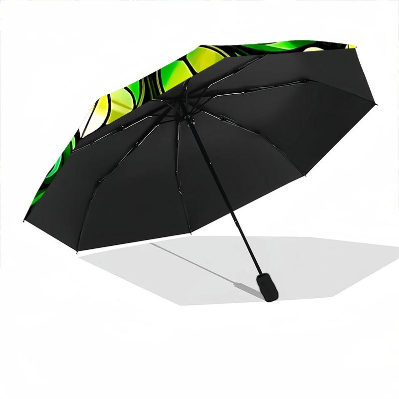 1pc Stained Glass Clover Automatic Folding Umbrella - 8-Rib Compact Travel Umbrella Durable & Portable for Outdoor Use, Perfect Gift for Birthdays127