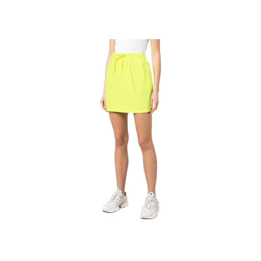 adidas Originals X Jeremy Scott Women's Velour Drawstring Mini Skirt Solar Yellow Women H53365