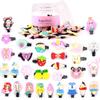 Kapimo 50 Pcs Mix Hair Clips for Girls Kids Fancy Cute Hair Accessories Hairclips Patterns Cartoon Fruit Bow (Multicolor)