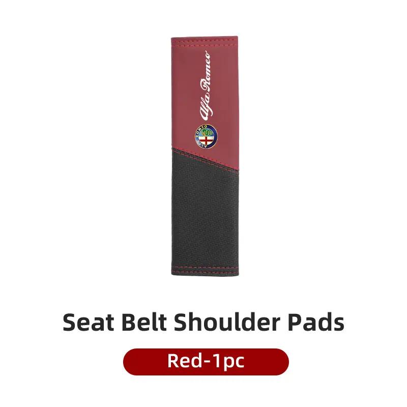 BBDJ3 Car Seat Belt Cover Seatbelt Shoulder Strap Protector Pad For Alfa Romeo Giulia 147 Mito 156 159 166 GT Stelvio Brera Volante