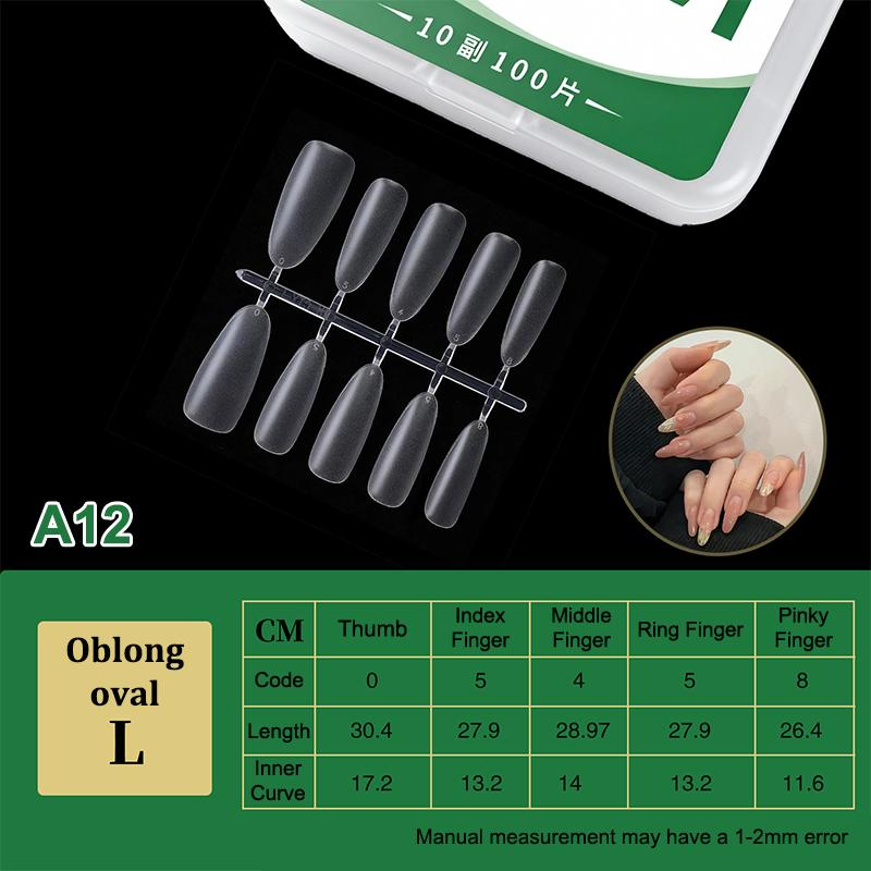 100Pcs/Box Matte Fake Nails No Polishing Press On False Nails Medium Short Design High Matt Soft Gel Nail Tips For Extension