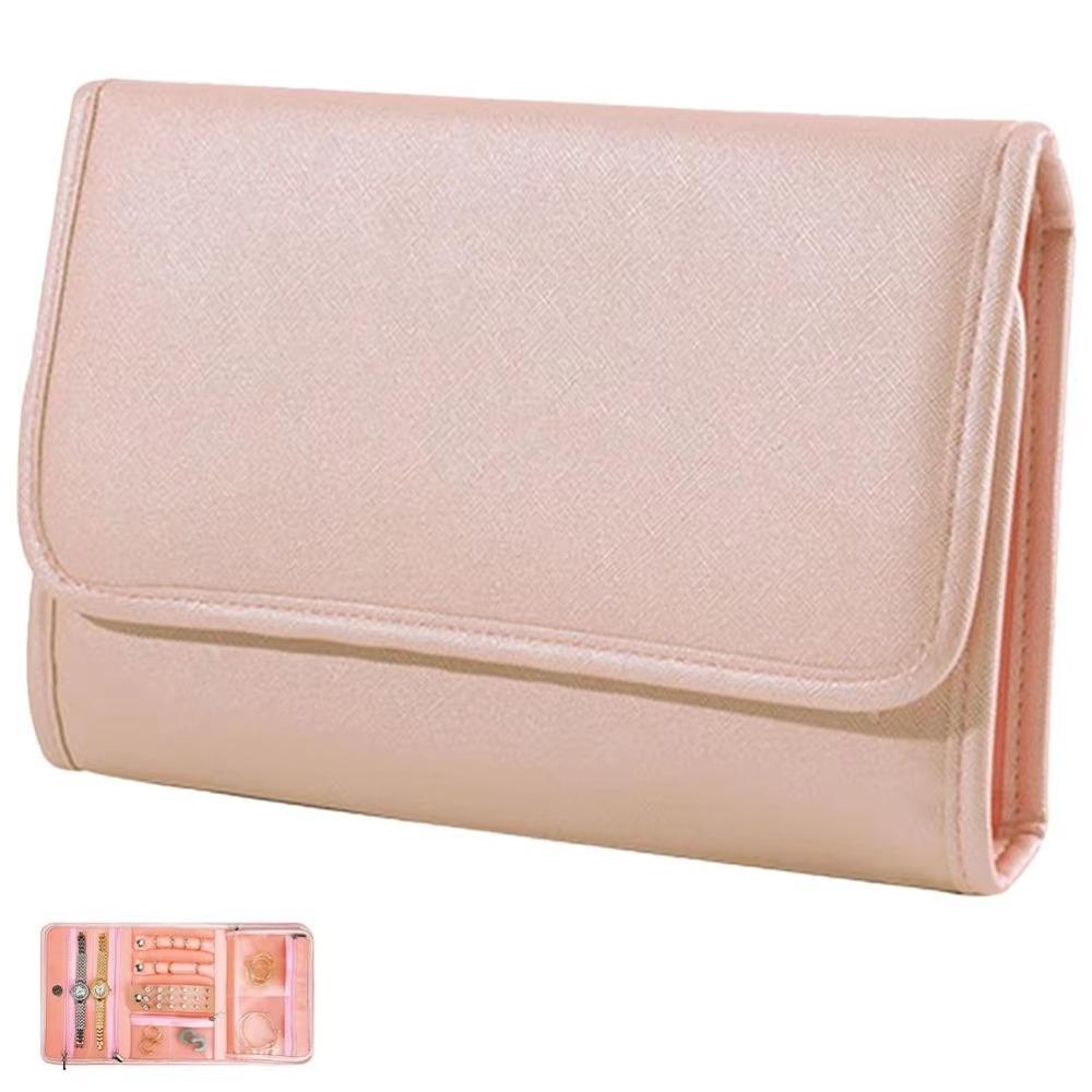 Foldable Jewellery Storage Bag Book Design PU Clear Pockets Portable Necklace Storage Bag with zipper Multifuntional