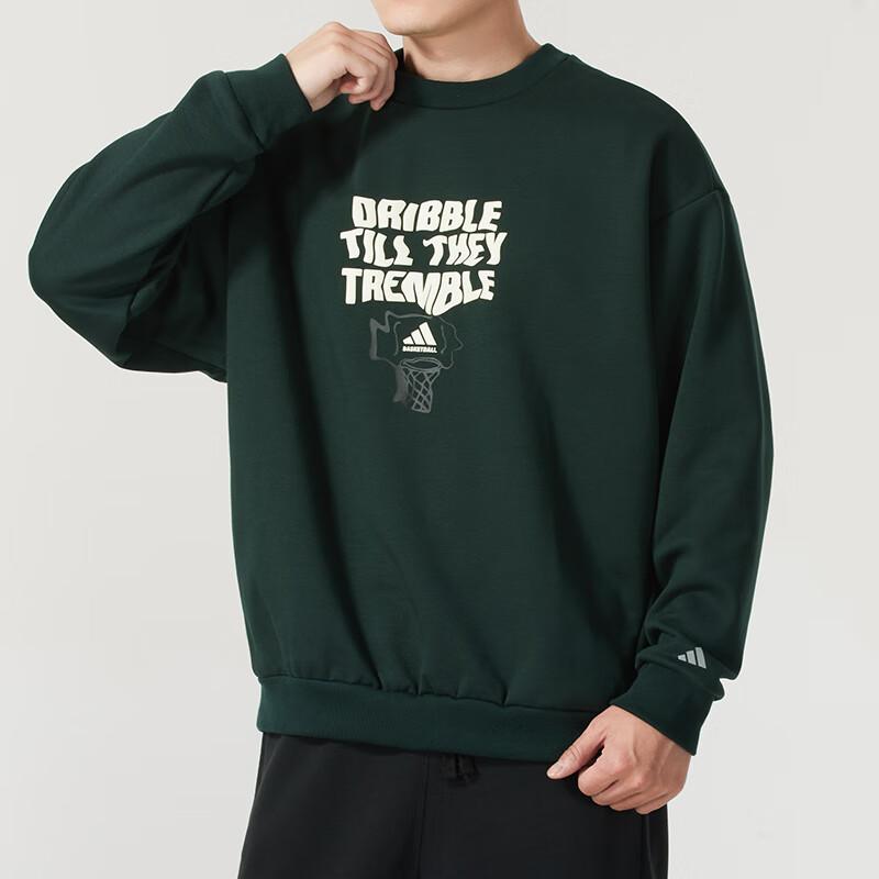Adidas Letter Pattern Comfortable Warm Running Fitness Hoodie Men hoodies Dark-Green JC6815