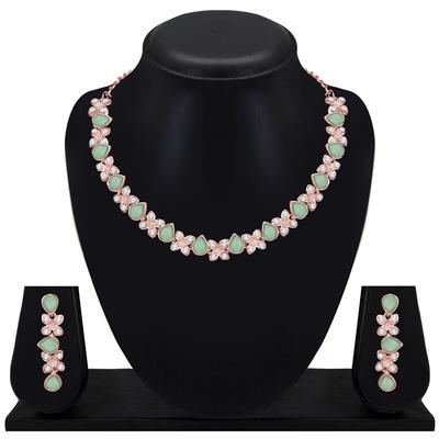 Excellent Flower Design Silver Plated Alloy Princess Style Necklace Set for Women