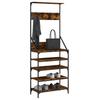 Clothing Rack with Shoe Shelf Smoked Oak 70 X 34 X 184 Cm