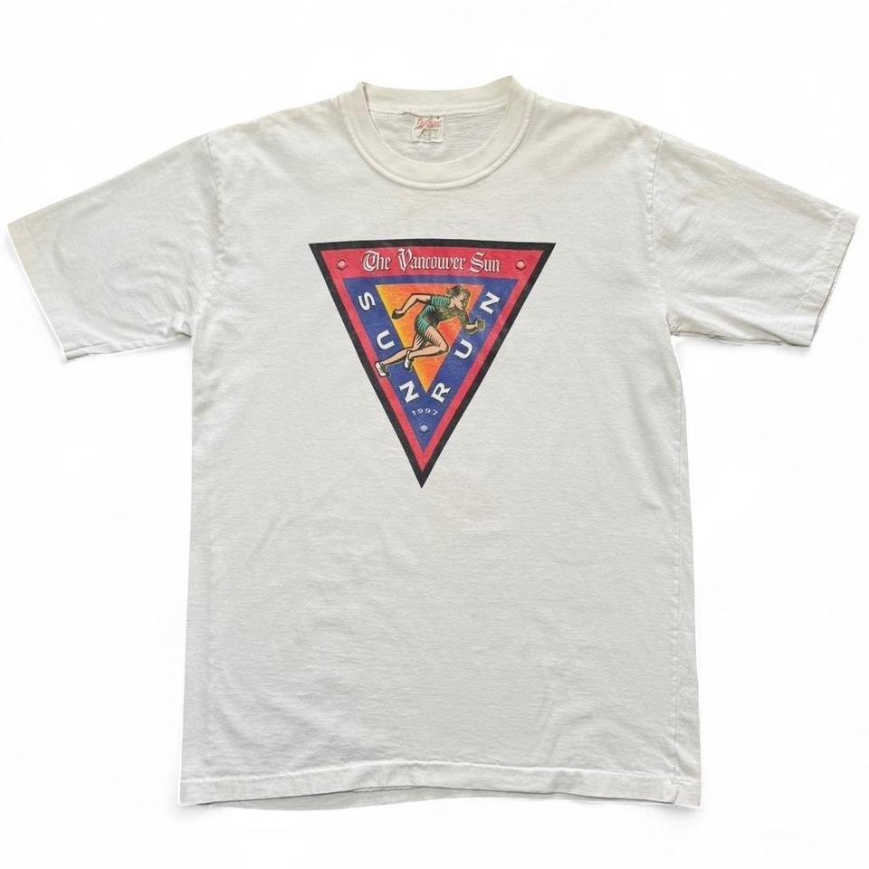 Vintage 90s Vancouver BC Sun Run Marathon Sports Canada Running Souvenir T-shirt S