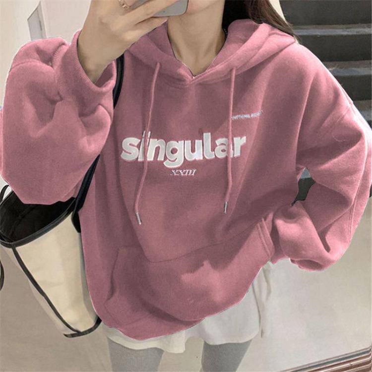 Women's Loose Hooded Sweater Coat New Autumn Winter Top