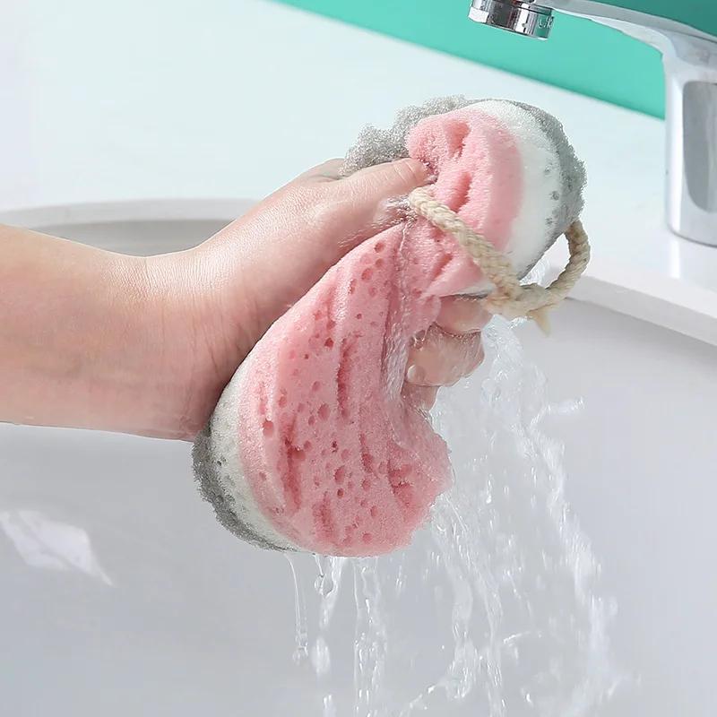 Morbida spugna da bagno Scrub per il corpo Bast Spazzola per massaggio Ciuffo Panno per il viso Scrubber per la pelle Relax Esfoliante Cura della pelle Accessori per la doccia