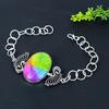 Natural Rainbow Solar Quartz Handmade 925 Sterling Silver Bracelet 7-8" r9e15
