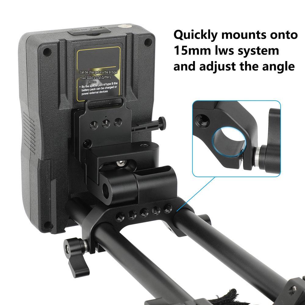HDRIG V-Lock Female Adapter with 15mm Dual Hole Clamp for V-Mount Battery (Model 3842)