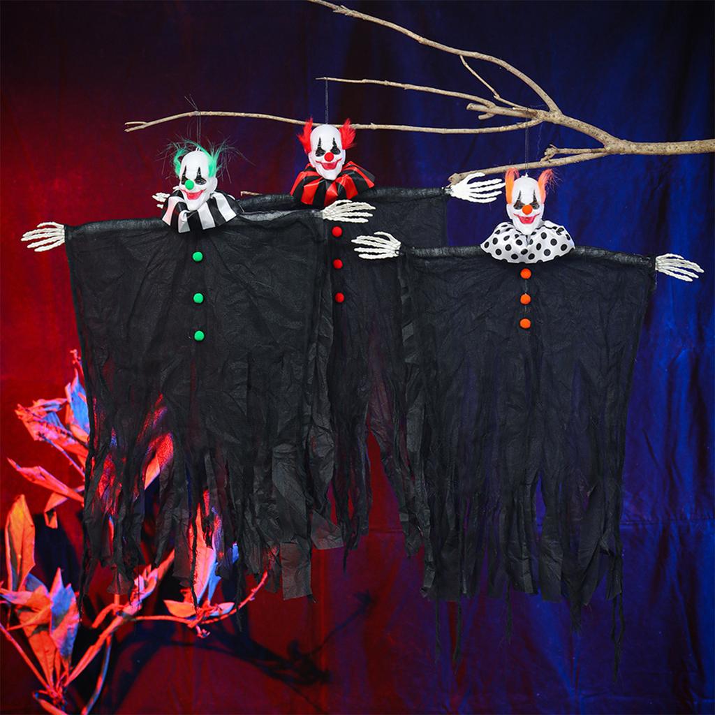 Spooky Halloween Hanging Horror Clown Ghost Decor Skeleton Props for Haunted House Garden Party Outdoor Indoor Decorations