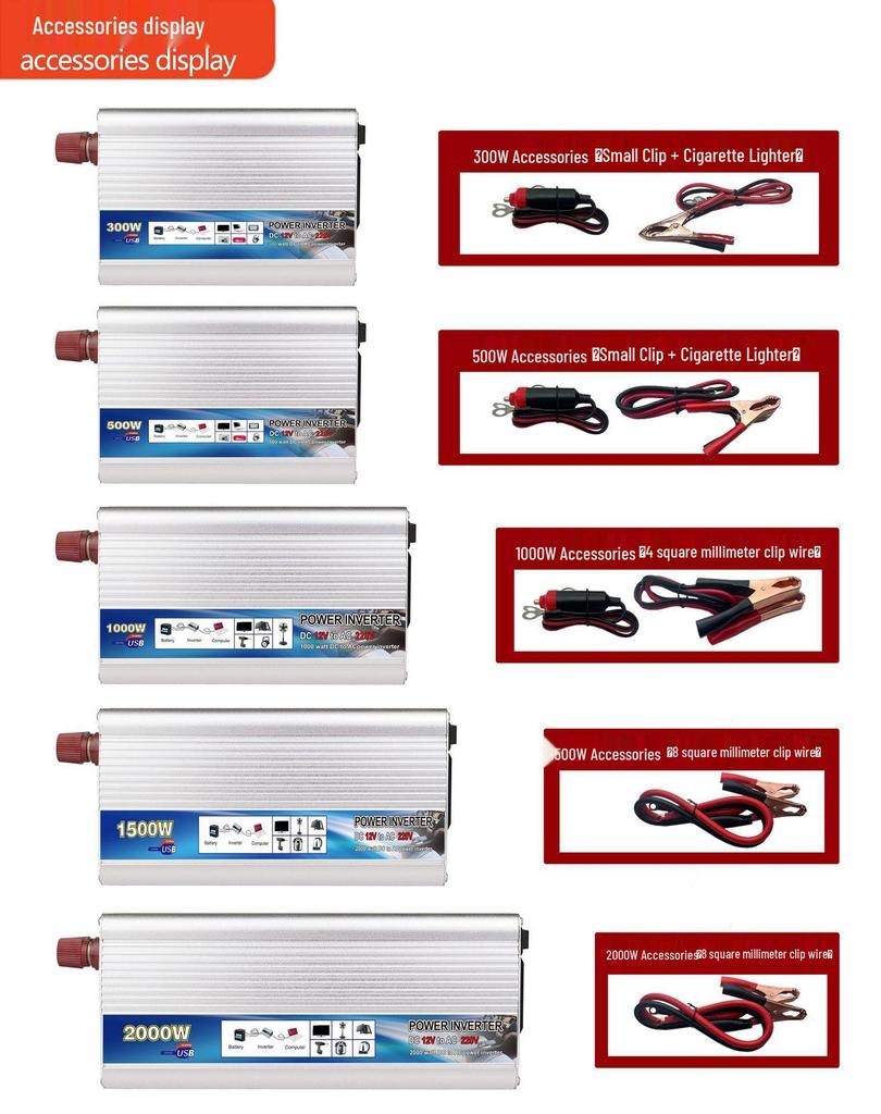 Invertor Auto Multi-Watt 12V/24V la 220V - Convertor 1000W/1500W/2000W