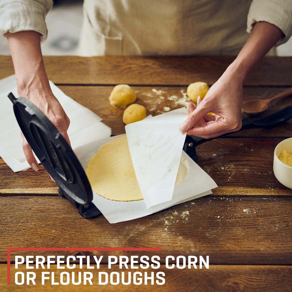 8 Inch Cast Iron Tortilla Press Pre-Seasoned Tortilla Maker For Corn Tortillas And Pancake Roti Mexican Tacos Maker Dough Press