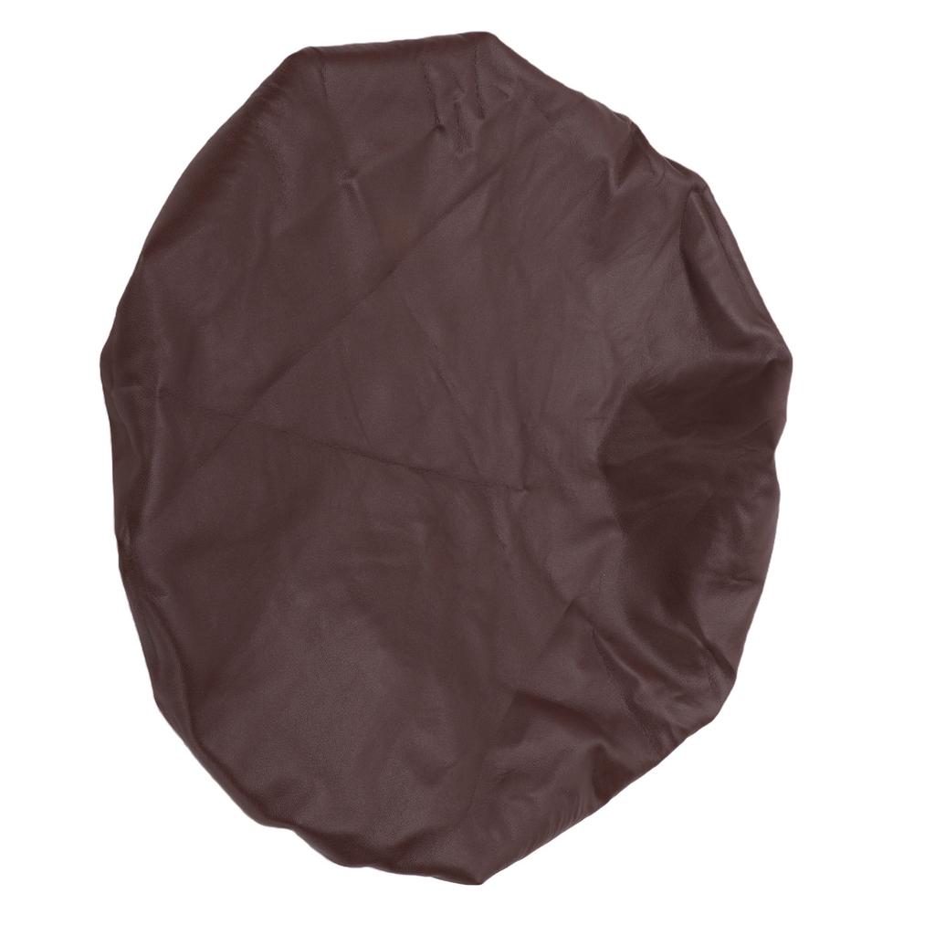Bar Stool Round Cover PU Leather Stretch Water Proof Elastic Round Barber Shop Chair Cover Coffee Color