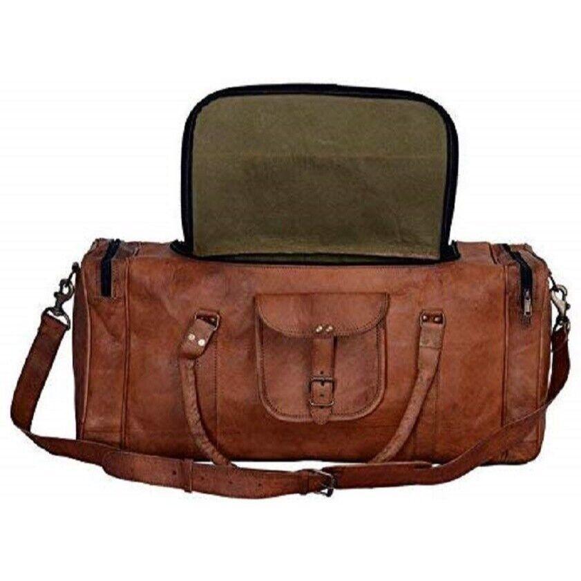 25" Wide Leather Stor reisebagasje vintage overnight weekend duffel Gym Bag