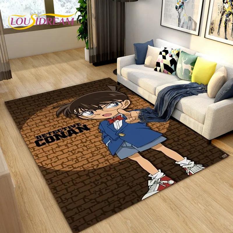 Detective Conan Cartoon Anime Area Rug,Carpet Rug for Living Room Bedroom Sofa Doormat Decoration, Kids Play Non-slip Floor Mat
