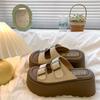 New Summer Women's Scoop Cake Bottom Sandals 7cm Sole Height Fashionable Sandals Women's Shoes for Leisure and Vacation Beach