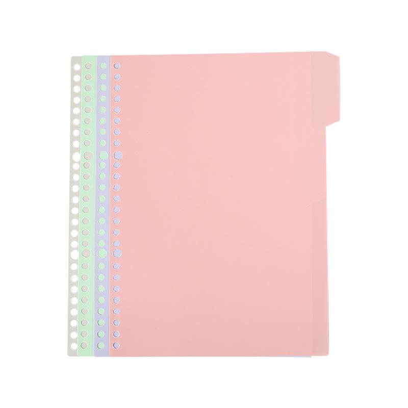 PP Plastic Index Page Dividers: A5 (20 Holes), B5 (26 Holes), A4 (30 Holes) - Color-Coded for Binder Classification
