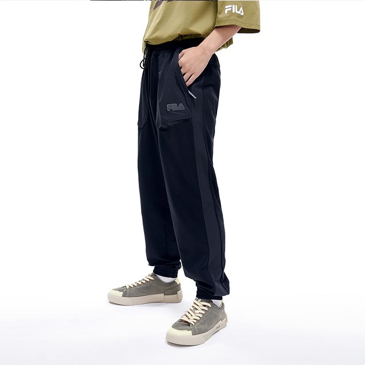 Fila Fusion Casual Fashion Knitted Jogger Pants Men Bottoms Deep-Black T11M216602FBK