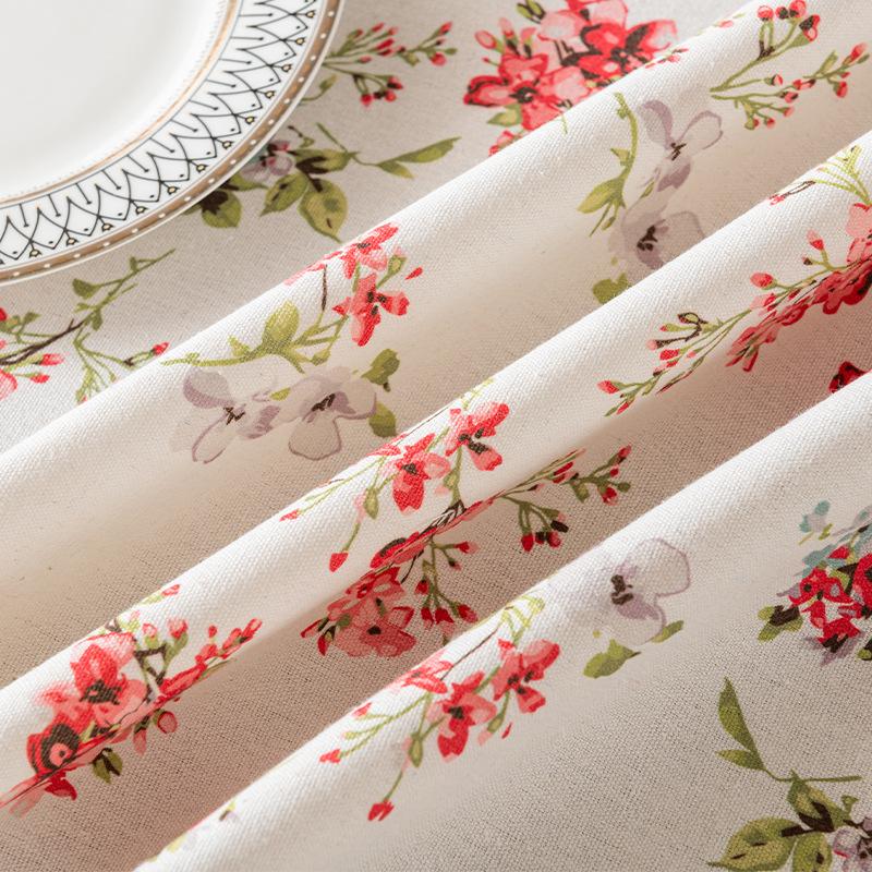 Household Waterproof Tablecloth Floral Tassel Tablecloth Rectangular Tablecover Tea Table Decor For Kitchen Dining Room