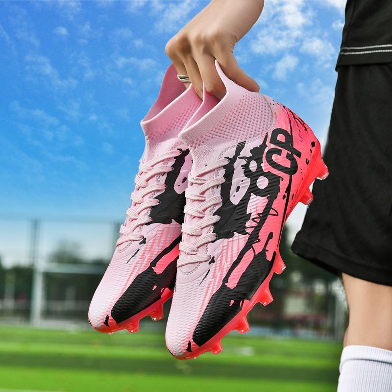 35-45 Teenagers' Large Size High Leg Nails Football Training Sneakers Children's Football Shoes