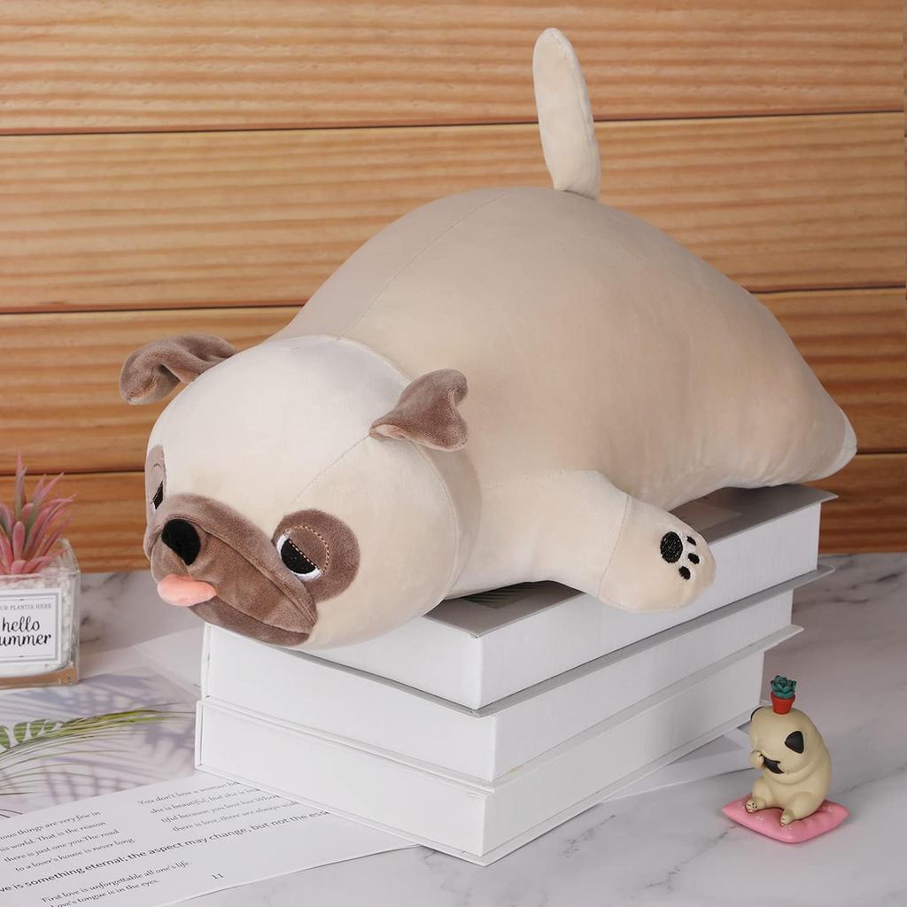 Bulldog Plush Toy, 20" Stuffed Animal Throw Plushie Pillow Doll, Soft Fluffy Puppy Dog Hugging Cushion - Present for Every Age & Occasion