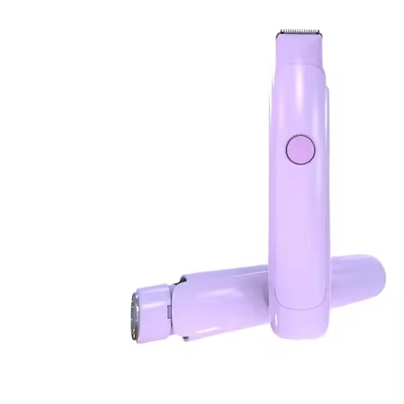 

Электрический эпилятор-бритва Новая электрическая бритва с двойной головкой Безопасное бритье Женские бритвы для лица Триммер для волос на теле бикини для женщин фиолетовый