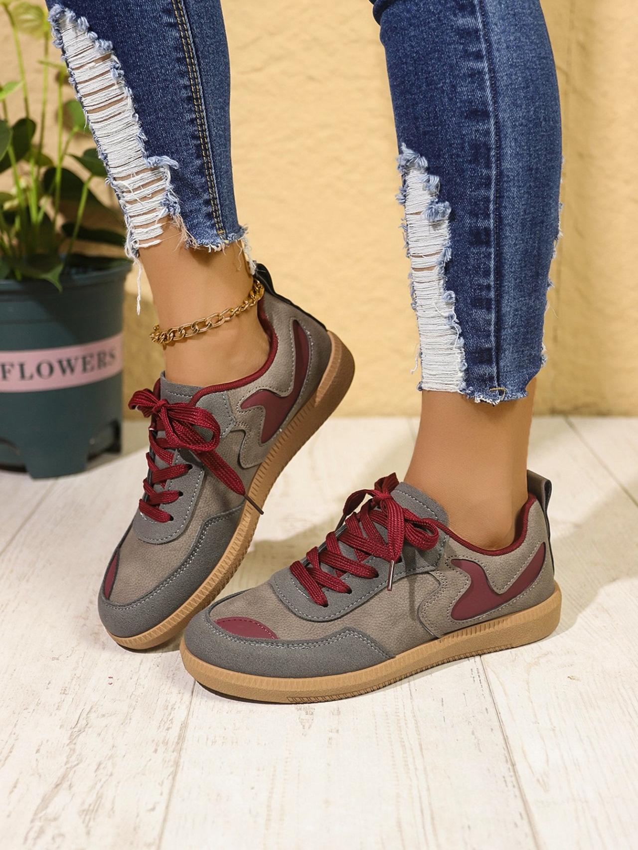 

Спортивная обувь от Foreign Trade, женская, 2025 года, новые дышащие туфли с мягкой подошвой, женские туфли с плоским дном и круглым носком, подходящие по цвету, легкие туфли для досок 36 серый