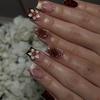 Elegante 3D Gesculpteerde Bloemen Kunstnagels ABS Press-On Nagels Eenvoudige Applicatie Langdurig Voor Bruiloftsevenement Kantoor
